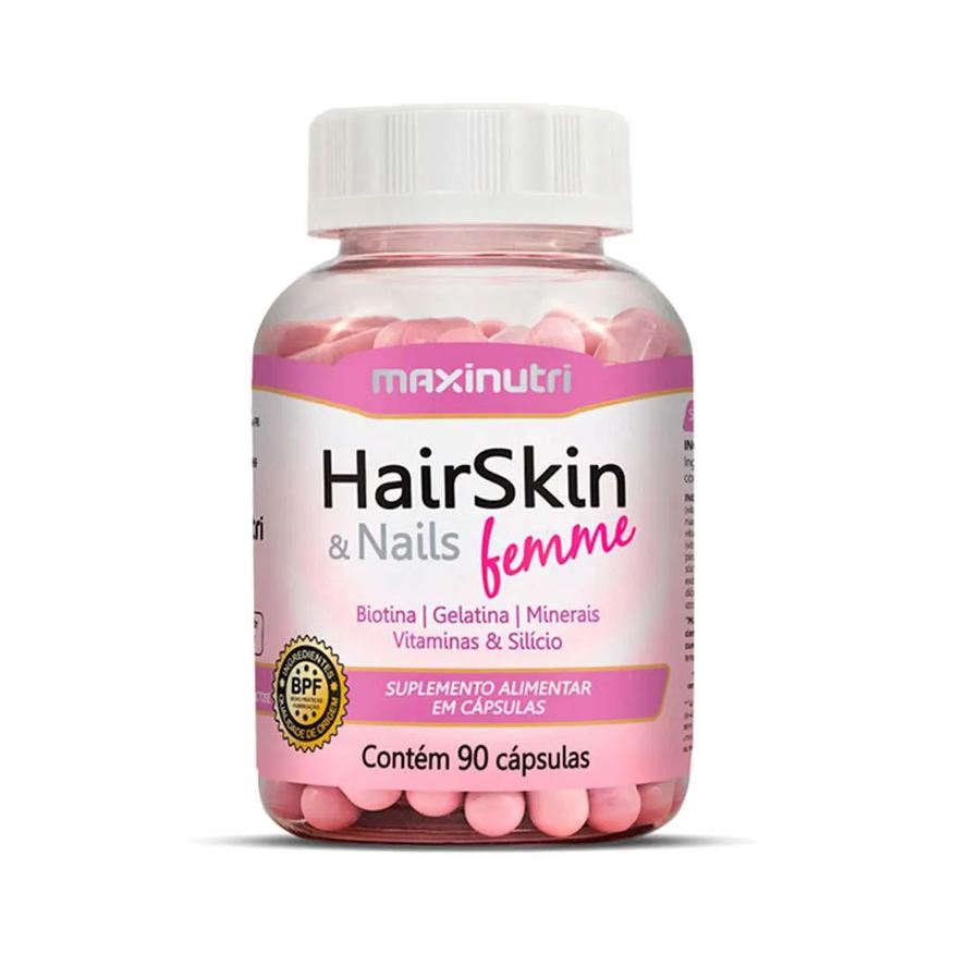Maxinutri Hairskin Femme Manutenção Cabelos e Unhas 90 cápsulas