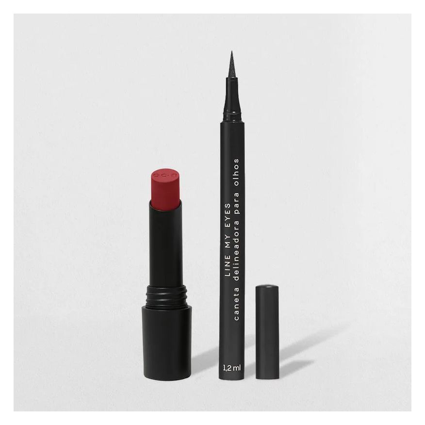 Océane Kit Batom Vermelho + Caneta Delineadora Edition (2 Produtos)