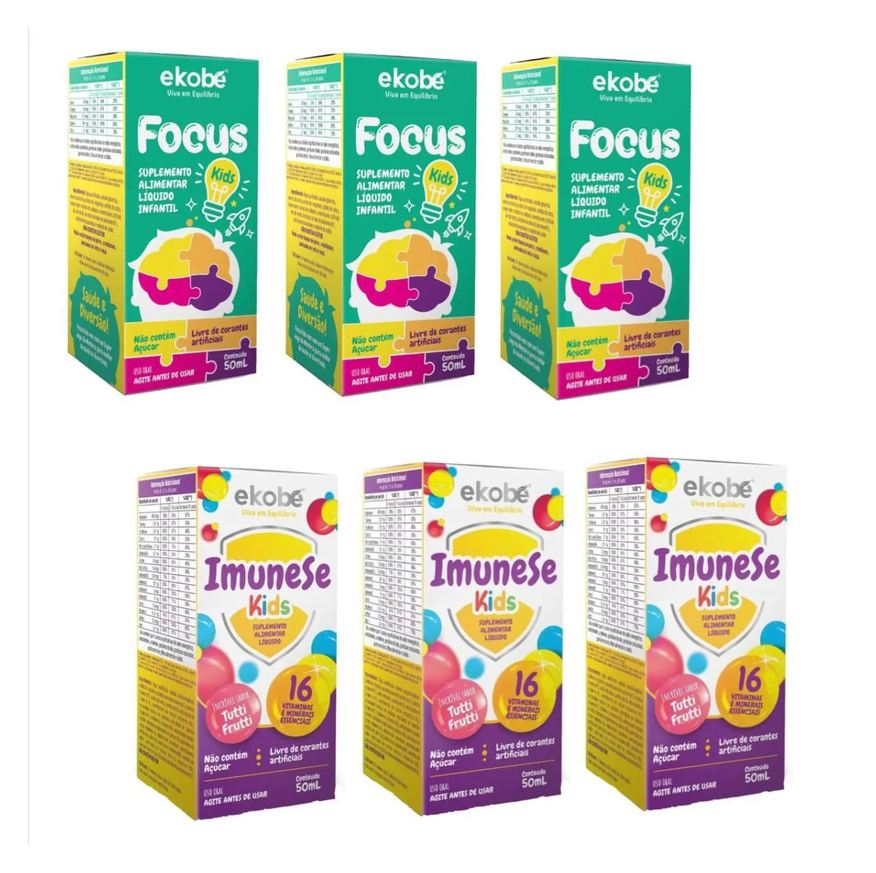 Ekobé Kit Ekobépolivitamínico Infantil Focus Kids 3 unidades + Imunese Kids 3 unidades