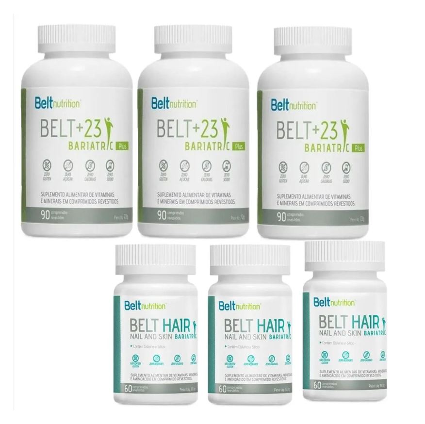 Belt Nutrition 3X Belt+23 Bariatric Plus + 3X Belt Hair Nail Skin Bariatric