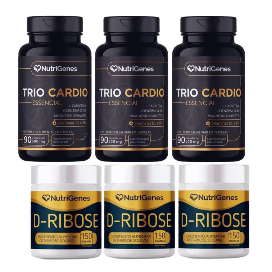 Nutrigenes 3x Solução de Sinatra - Trio Cardio + D- Ribose