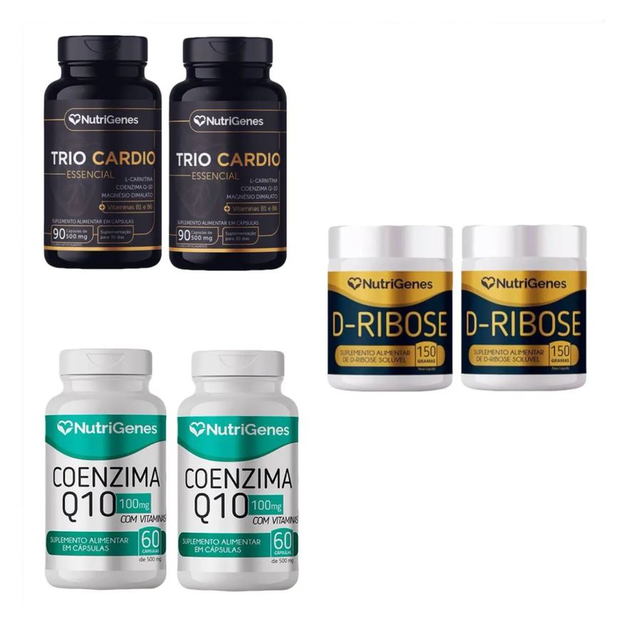 Nutrigenes 2x Trio Cardio + 2x D Ribose + 2x Coenzima Coq10
