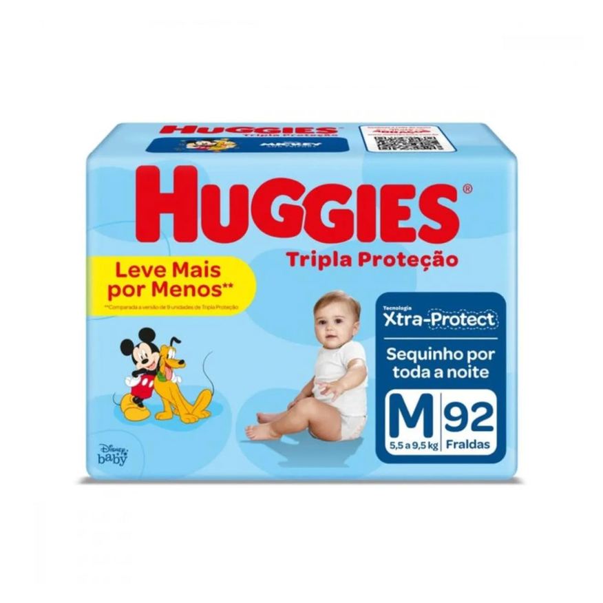 Huggies Fralda Tripla Proteção Disney Baby M 92 unidades