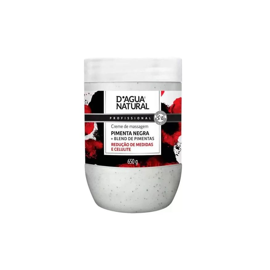 D'Agua Natural CREME DE MASSAGEM D’áGUA NATURAL PIMENTA NEGRA - 650g