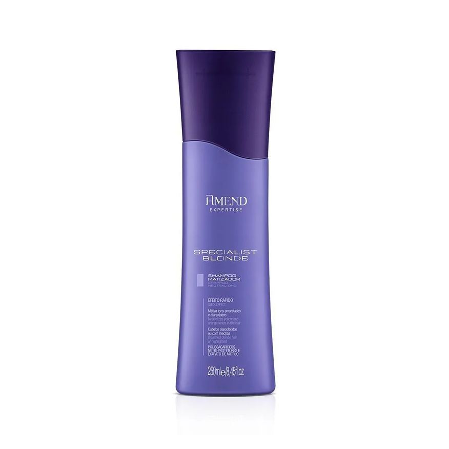 Amend Cosméticos Shampoo Matizador Amend Speciali Blond Neutralização de Tons Amarelados 250ml