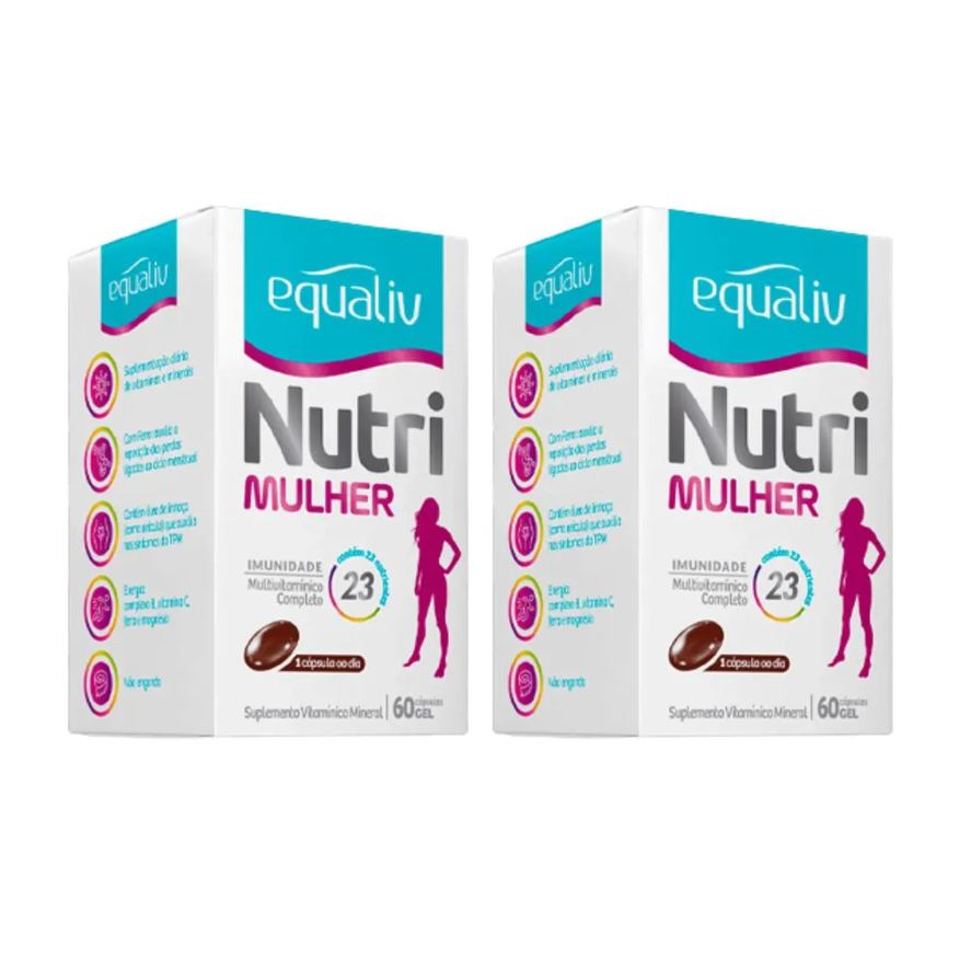 Equaliv Kit Suplemento Polivitamínico Nutri Mulher 60 Cápsulas Gelatinosas - 2 Unidades