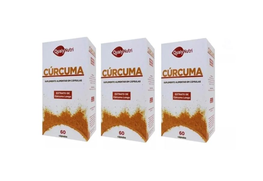 Qualynutri Kit C/3 Cúrcuma Longa C/60 cápsulas - Qualy Nutri