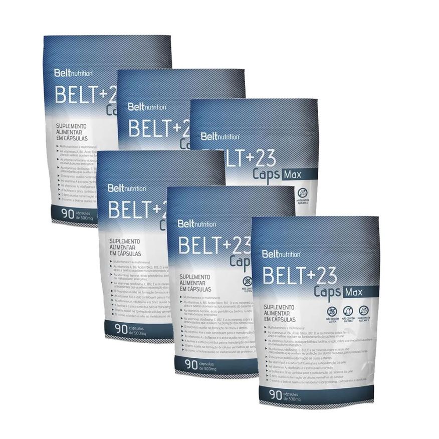 Belt Nutrition 6x Belt +23 cápsulas Max Pacote-multivitamínico-90 Cápsulas.