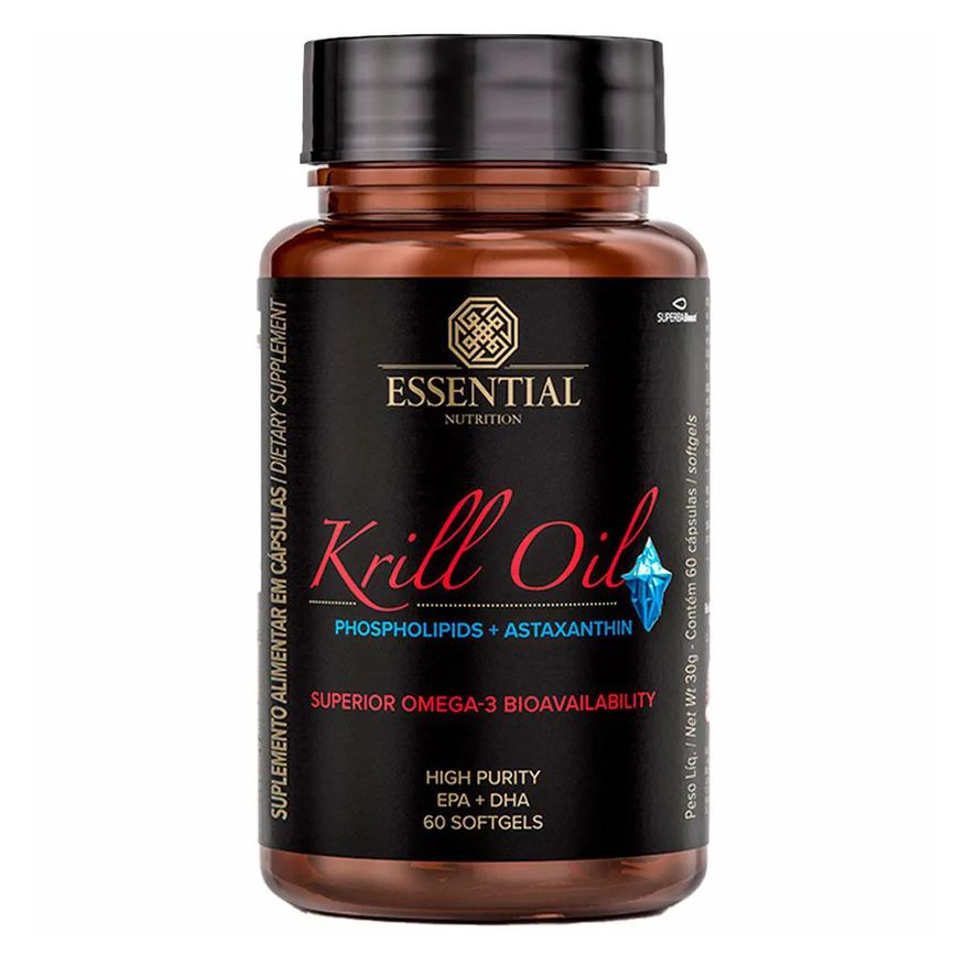 Essential Nutrition Krill Oil Ômega-3 + Astaxantina - 60 Capsulas