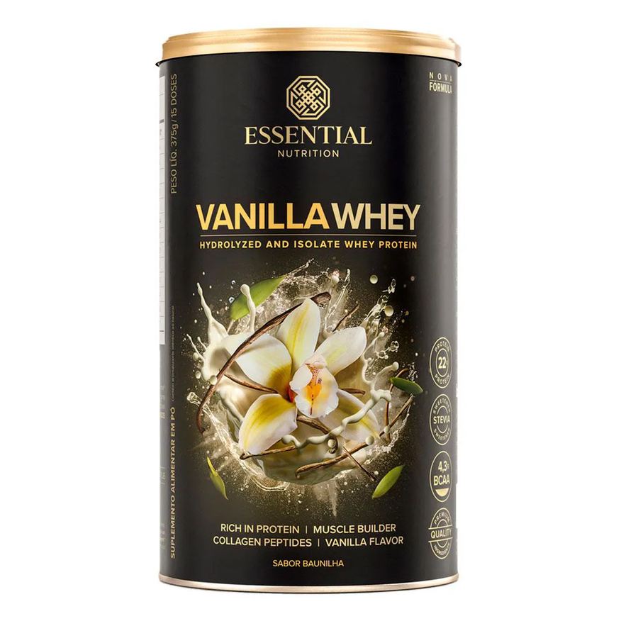 Essential Nutrition Whey Protein Hidrolisado e Isolado Vanilla 375g