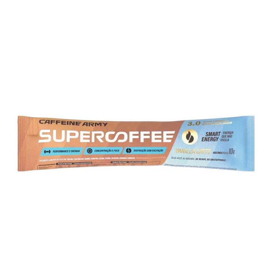 Caffeine Army Supercoffee 3.0 To Go Sachê (10g) - Sabor: Vanilla Latte