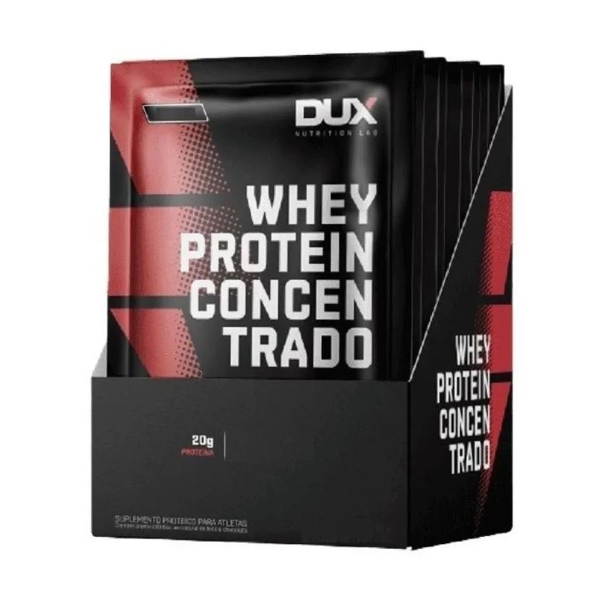 Dux Whey Protein Concentrado Display (10 Sachês 28g) - Sabor: Chocolate (10 Unid 30g) - Nova Fórmula