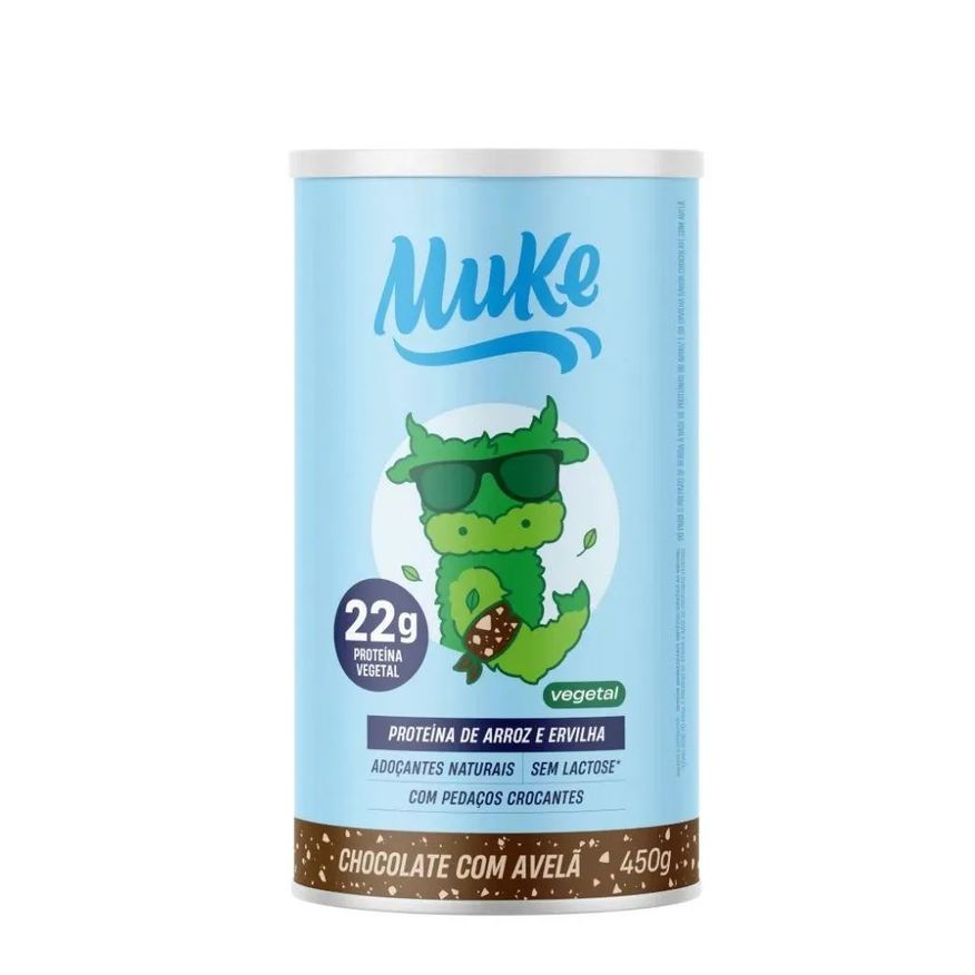 Mais Mu Proteína em Pó Vegetal +Mu Muke Proteína de Arroz e Ervilha Chocolate com Avelã 450g