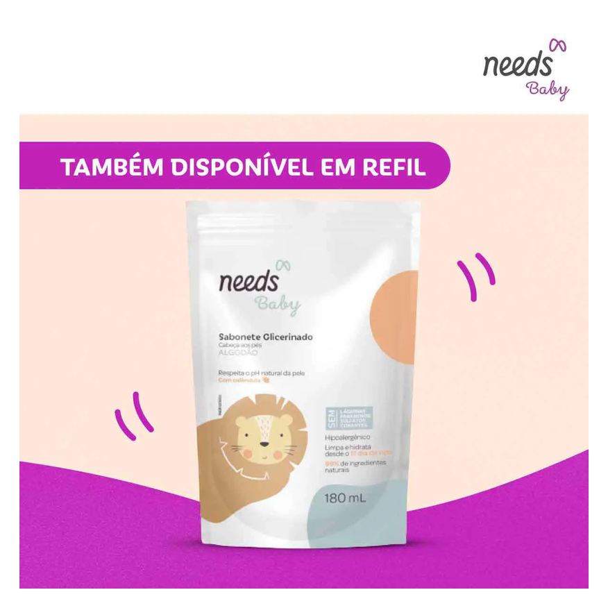 Needs Sabonete de Glicerina Líquido Baby Algodão 200ml