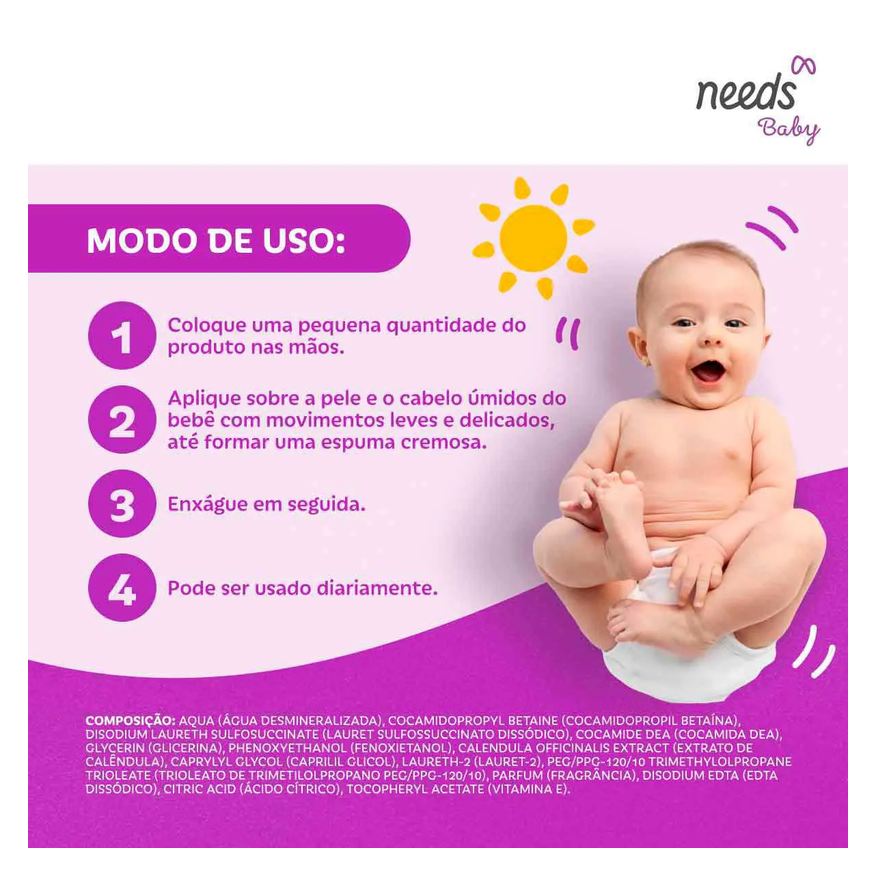 Needs Sabonete de Glicerina Líquido Baby Algodão 200ml