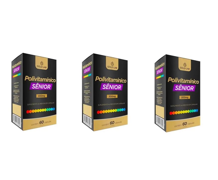 Gold Lab Kit C/3 Polivitamínico Sênior C/60 cápsulas
