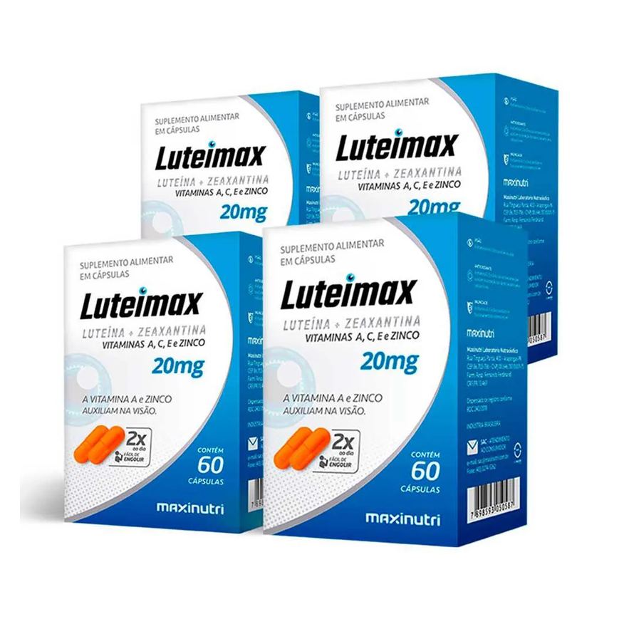 Maxinutri Kit 4 Luteimax Luteina Zeaxantina 20mg 60 Capsulas