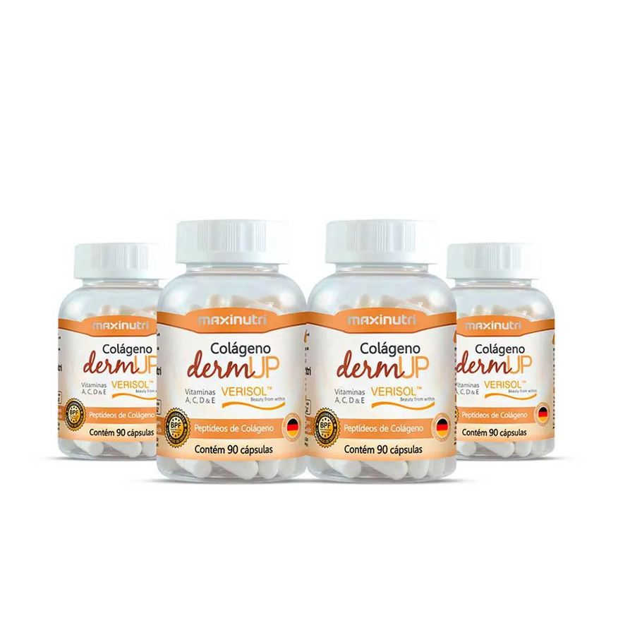 Maxinutri Kit 4 Colágeno Dermup Verisol Vitaminas A-c-d-e 90 cápsulas