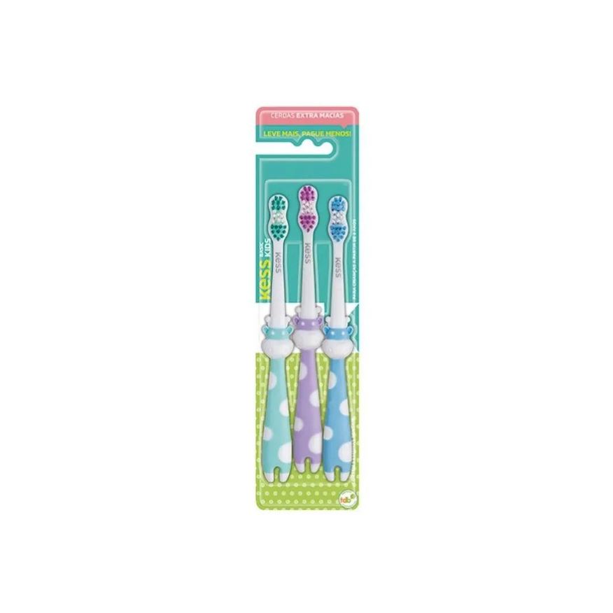 Kess Escova Dental Kids Extra Macia 2566 com 3un