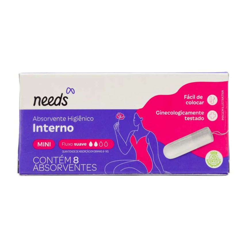 Needs Absorvente Interno Mini Fluxo Suave 8 Unidades