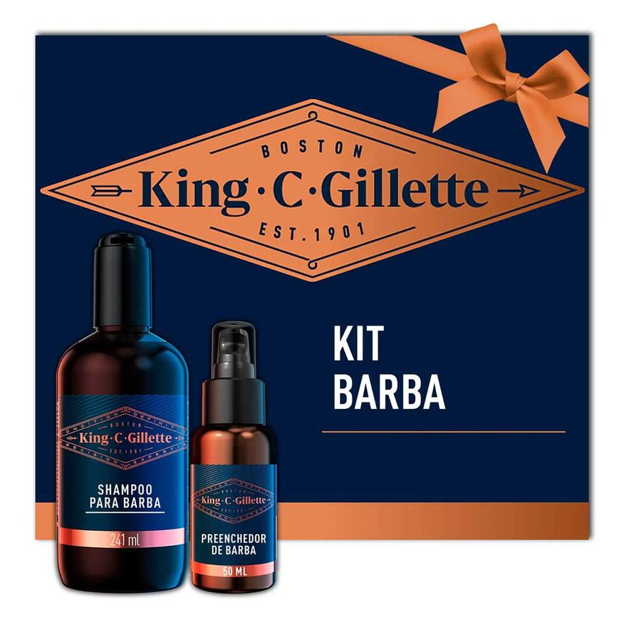 Gillette Kit King C. para Barba Shampoo 241ml + Sérum Preenchedor 50ml