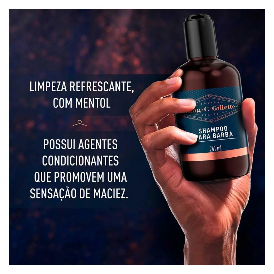 Gillette Kit King C. para Barba Shampoo 241ml + Sérum Preenchedor 50ml