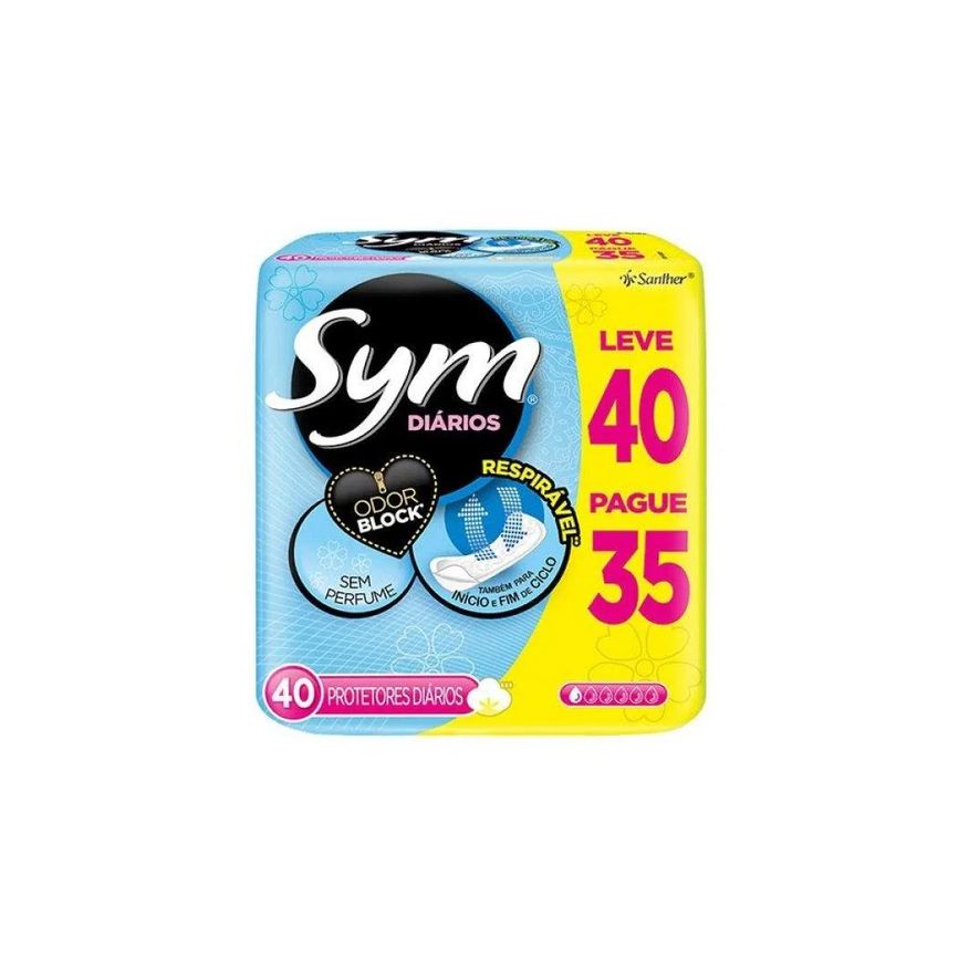 Sym Absorvente Protetor Diário sem Perfume C/40