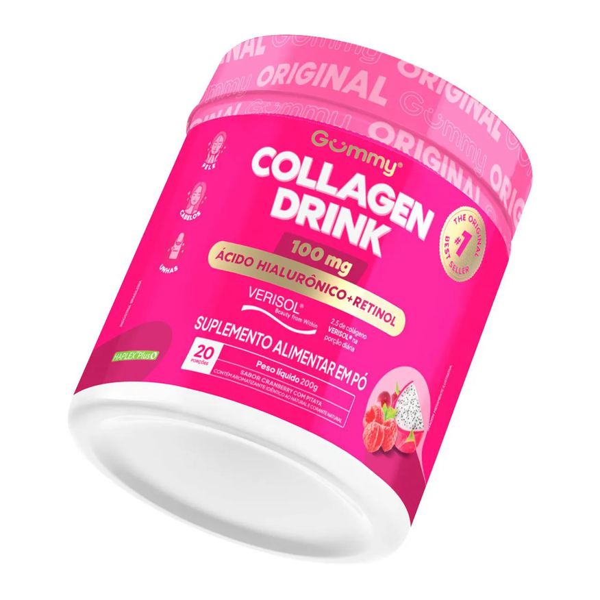 Gummy Suplemento Alimentar em Pó Collagen Drink Cranberry com Pitaya 200g