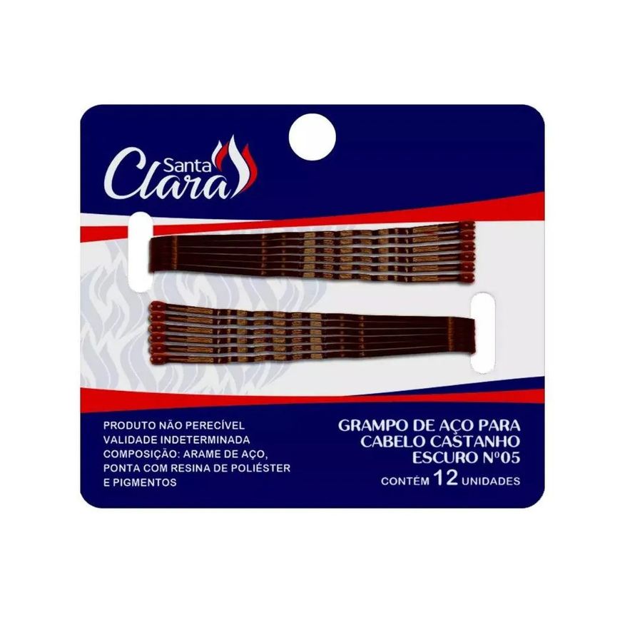 Santa Clara Grampo de Cabelo N 5 Castanho C/12un