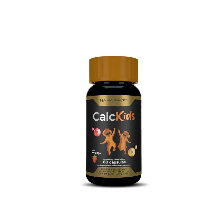 Hf Suplements Calcio Kids 60 cápsulas Mastigavel Sabor Morango
