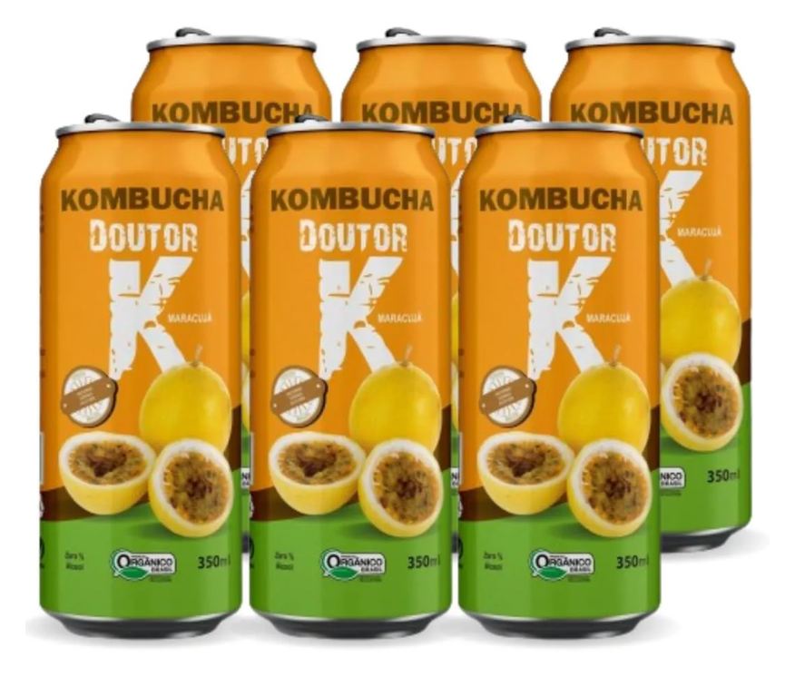 Kombucha Doutor K Kit com 06 - Kombucha Orgânica Sabor Maracujá 350ml Drk