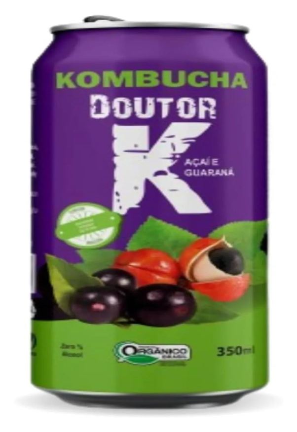 Kombucha Doutor K Kombucha Orgânica Sabor Açaí e Guaraná 350ml Drk
