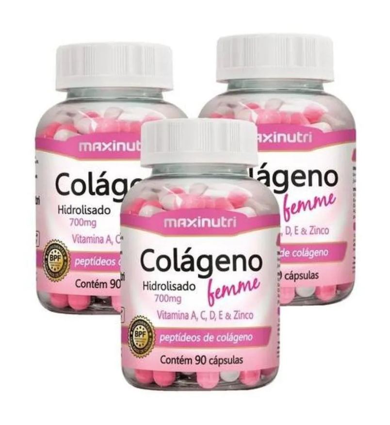 Maxinutri Kit 3x Colágeno Hidrolisado Femme 90 Cápsulas