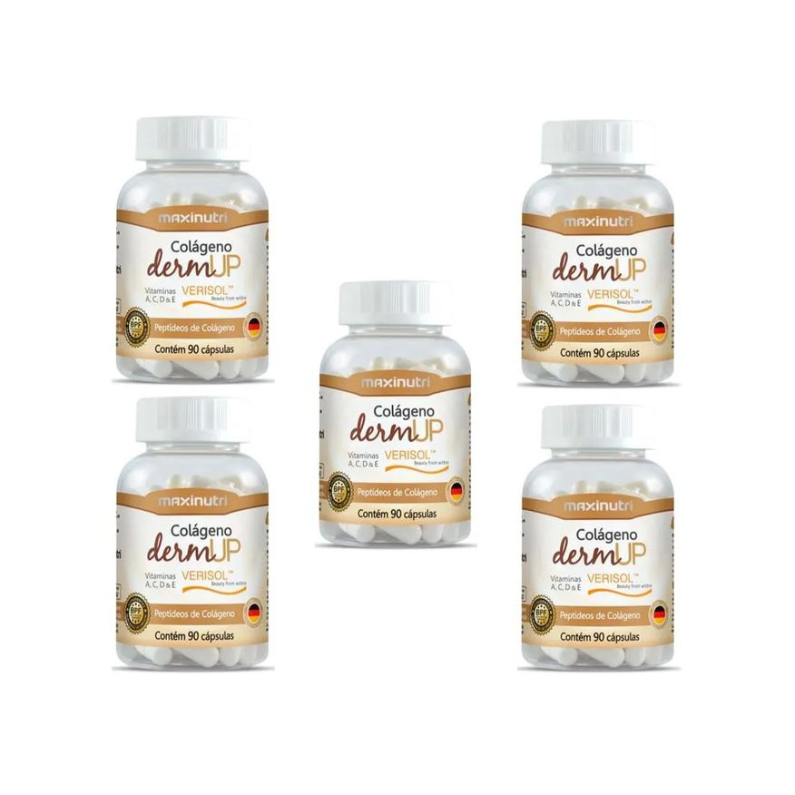 Maxinutri Kit 5 Colágeno Verisol Dermup 90 Cápsulas