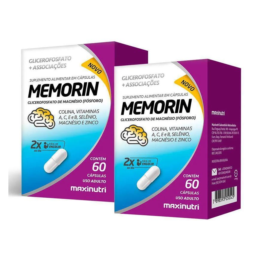 Maxinutri Kit 2x Memorin 60 Cápsulas Suplemento Alimentar