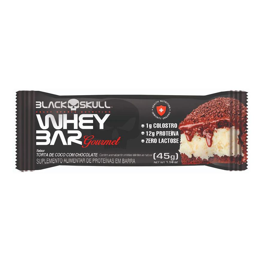 Black Skull Barra de Proteína Whey Bar Gourmet Coco 45g