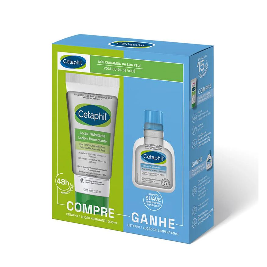 Cetaphil Kit Loção Hidratante 200ml + Loção Limpeza 59ml