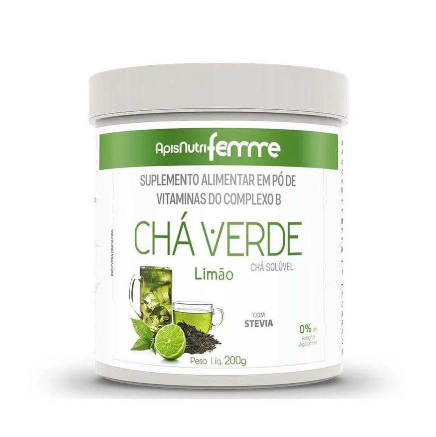 Apisnutri Chá Solúvel (200g) - Sabor: Chá Verde - Limão