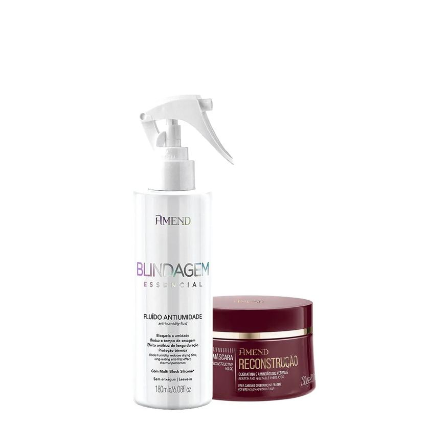 Amend Kit Blindagem Essencial Fluído e Amend Essenciais Máscara de Reconstrução (2 Produtos)
