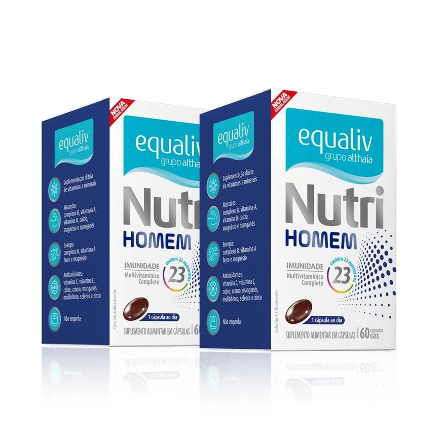 Equaliv Kit2 Nutri Homem Multivitamínico Complexo B Vitamina