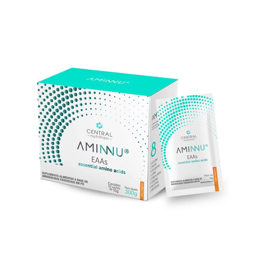 Central Nutrition Aminnu eaas Aminoácidos 30 Sachês 10g Tangerina