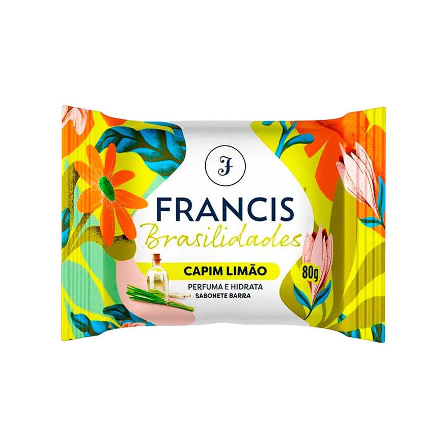 Francis Sabonete em Barra Brasilidades Capim Limão 80g