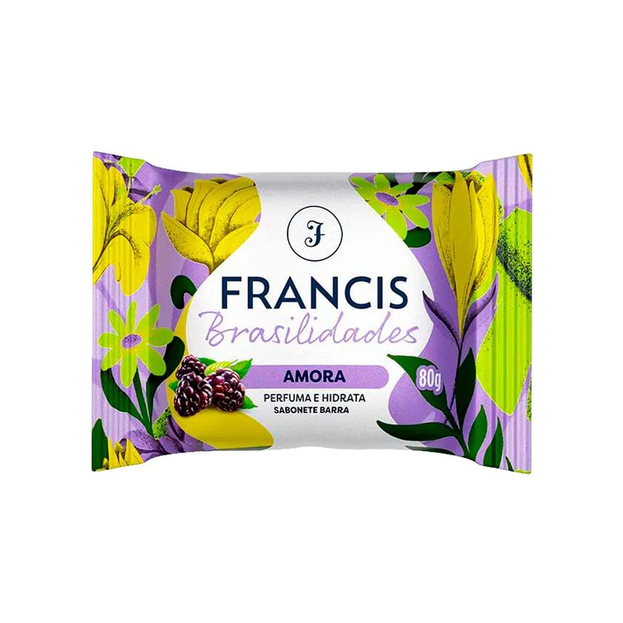 Francis Sabonete em Barra Brasilidades Amora 80g