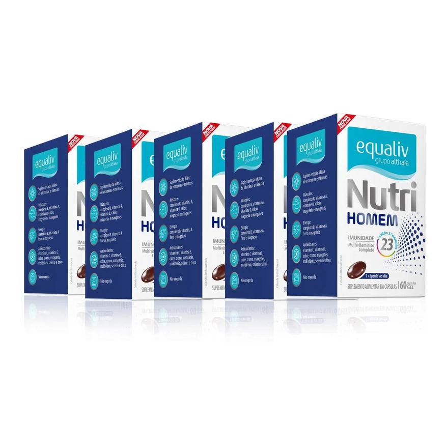 Equaliv Kit5 Nutri Homem Multivitamínico Complexo B Vitamina
