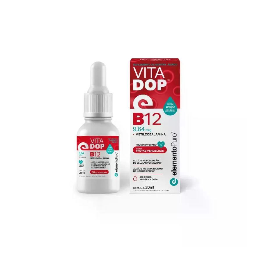 Elemento Puro Vitadop B12 em Gotas Sabor Frutas Vermelhas 20ml