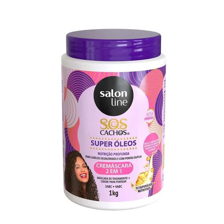 Salon Line Cremáscara 2 em 1 Sos Cachos Super Óleos Nutrição Profunda 1kg