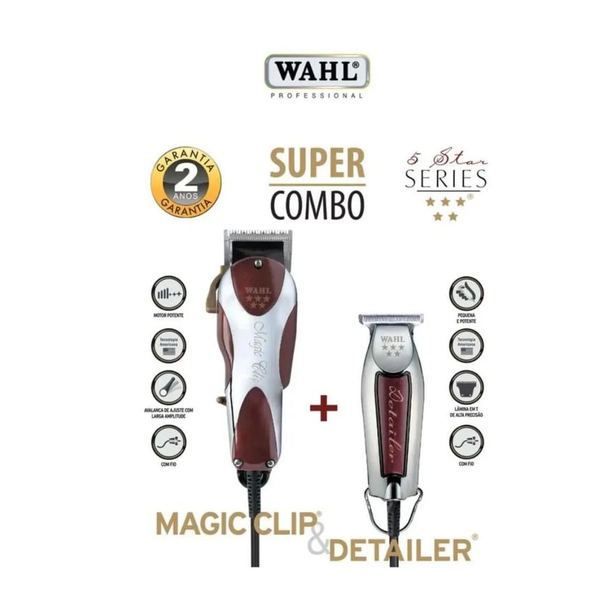 Super Wahl Combo Magic Clip 220v + Detailer Bivolt