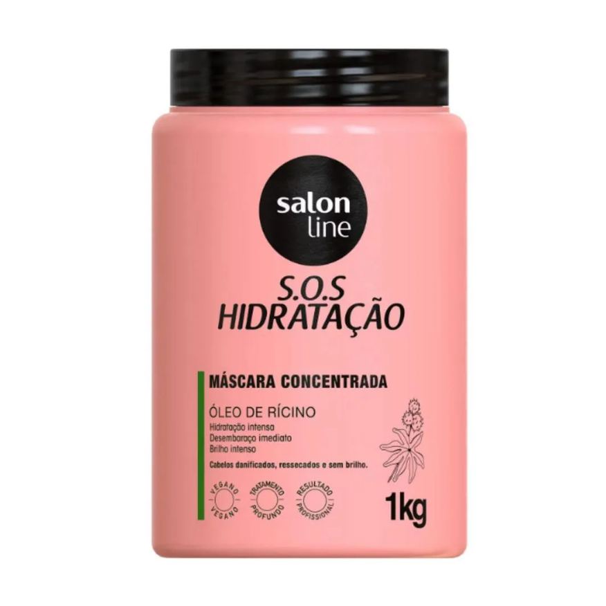 Salon Line Máscara Concentrada S.o.s Hidratação Óleo de Rícino 1kg