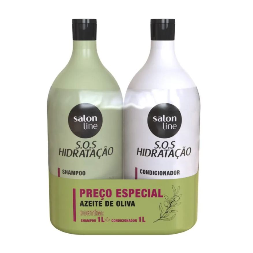 Salon Line Shampoo + Condicionador S.o.s Hidratação Azeite de Oliva 1l