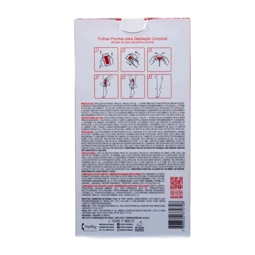 Prontas Folhas Depilflax para Depilação Corporal Kit C/3 Morango